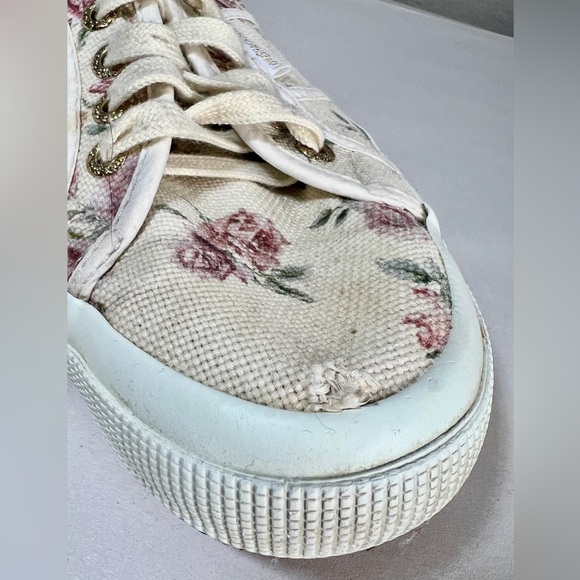 Superga Womens Sneakers Size 7 Floral print Skater Retro Coquette Girly Shoes - Picture 6 of 10